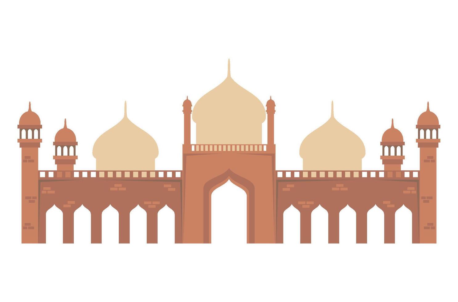 An illustration of a mosque with domes vector