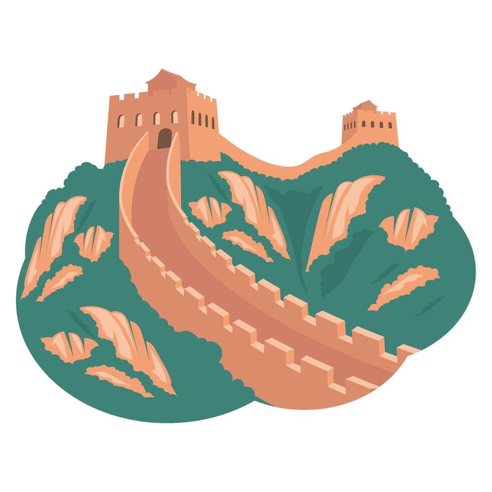 The great wall of china, illustration vector