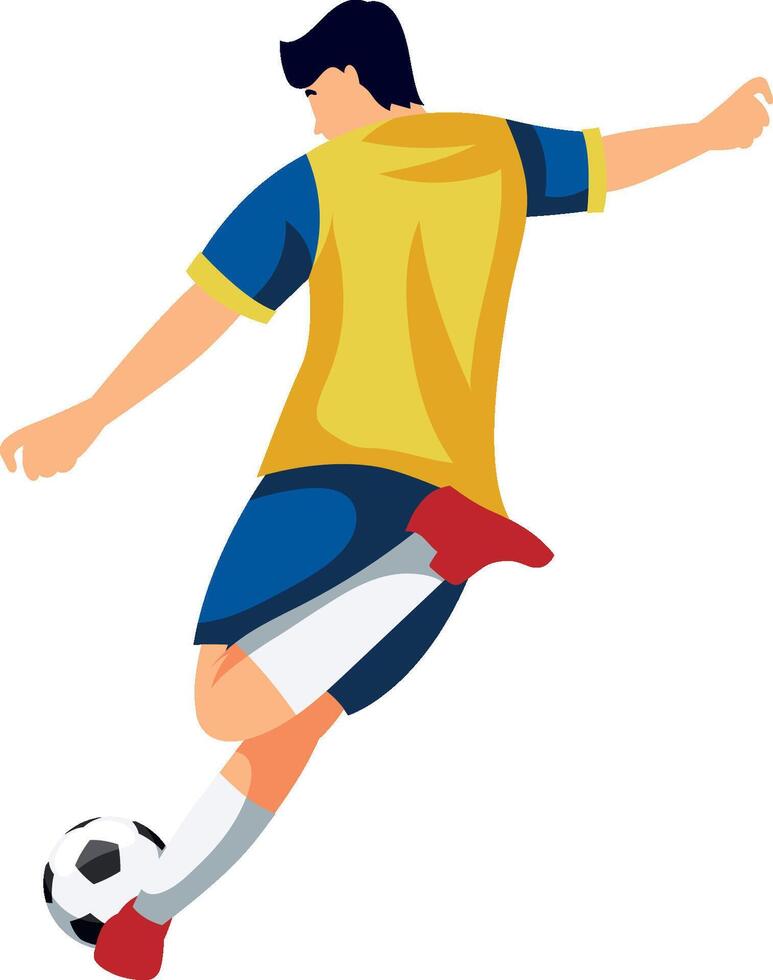Soccer player kicking the ball vector