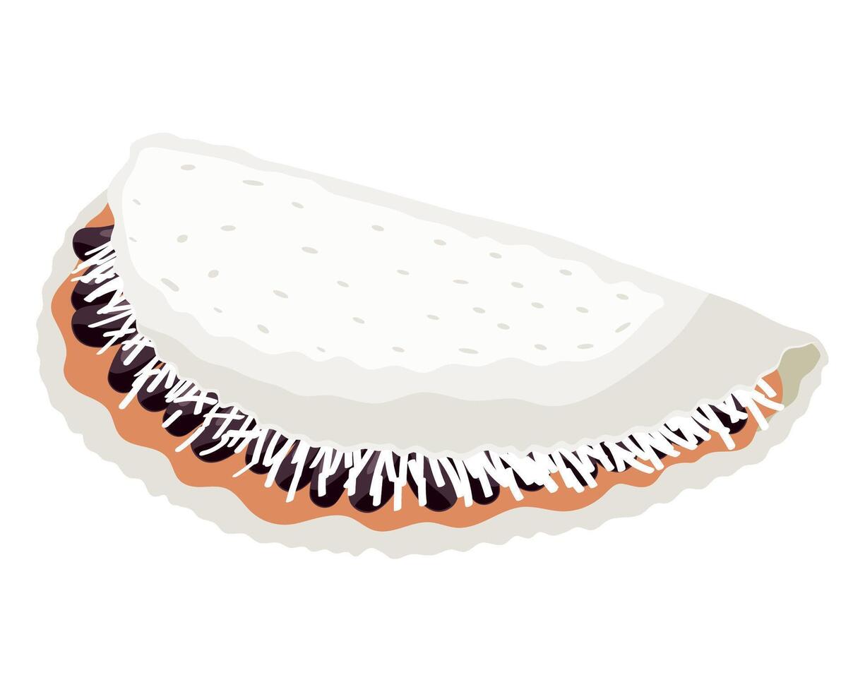 A white tortilla with black and white stripes vector