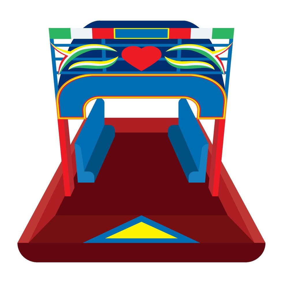 A cartoon boat with a heart on it vector