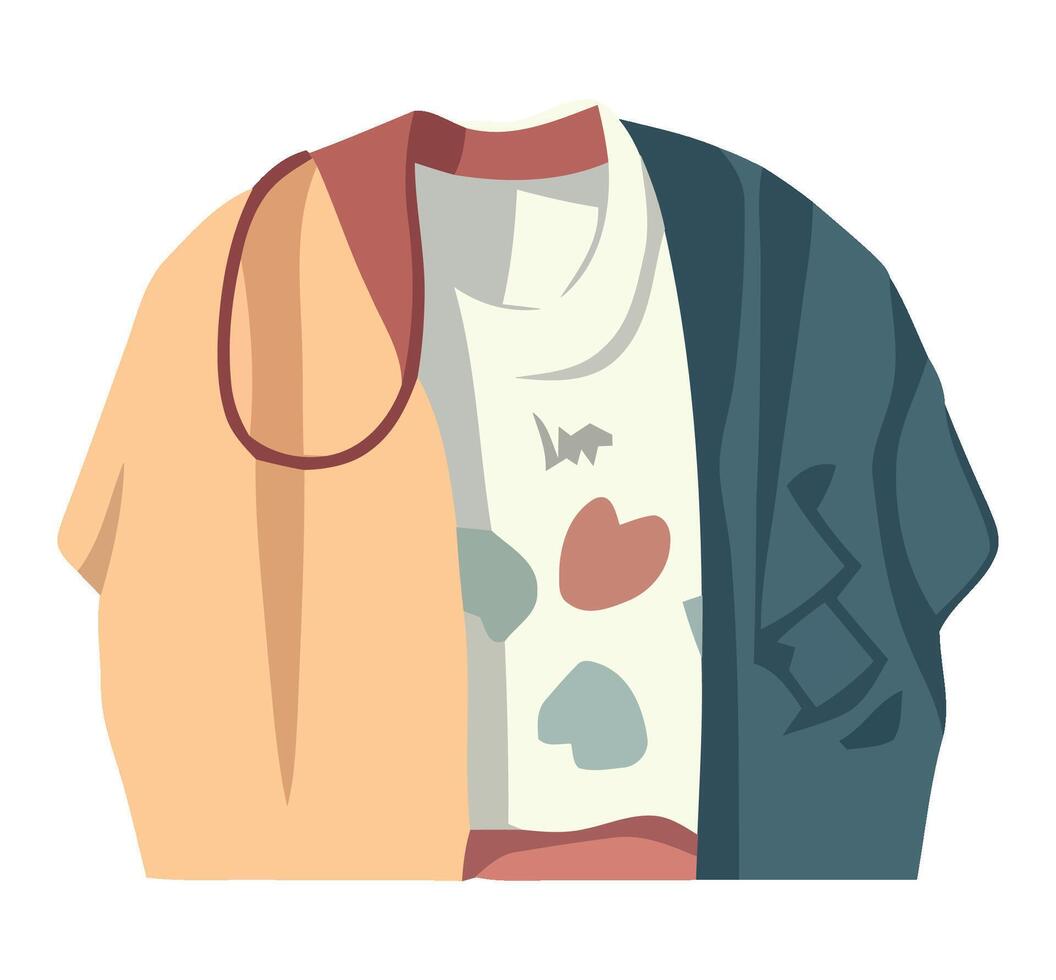 An illustration of a jacket with a heart on it vector