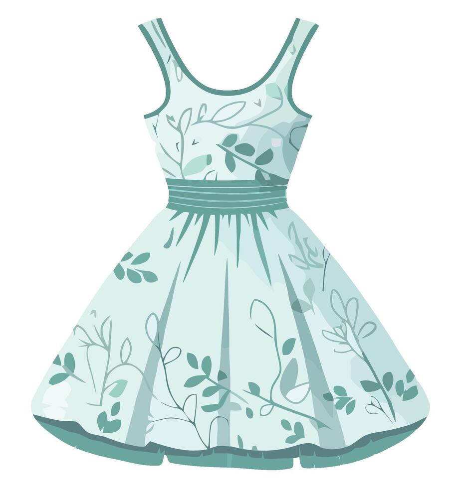 A dress with leaves on it vector