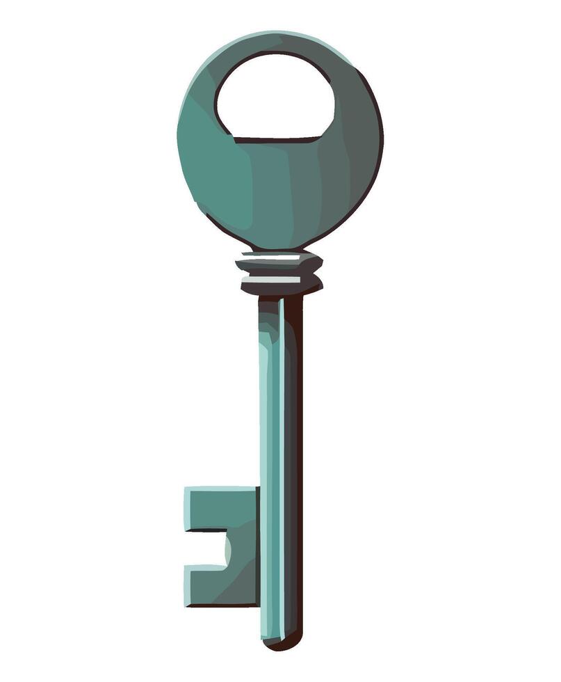 A key with a hole in it on a white background vector