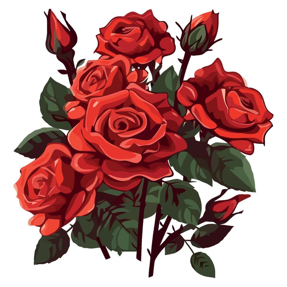Red roses illustration vector