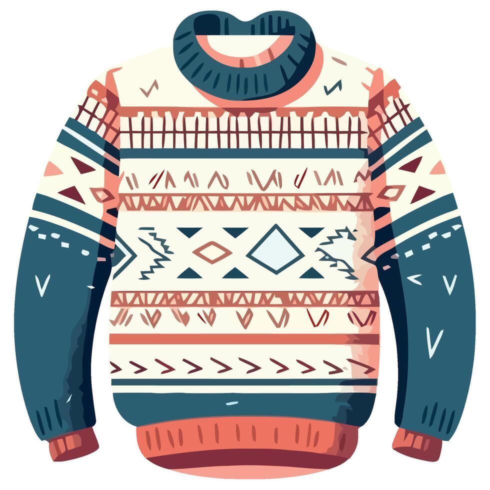An illustration of a sweater with a pattern vector