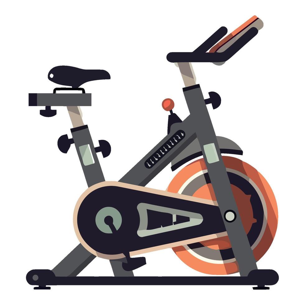 An illustration of an indoor exercise bike vector