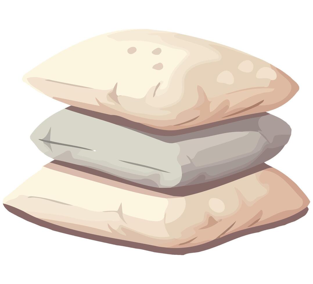 Pillows stacked on top of each other vector