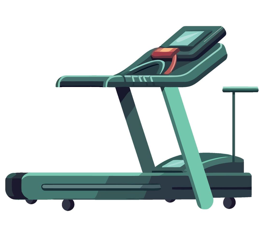 A treadmill is shown on a white background vector
