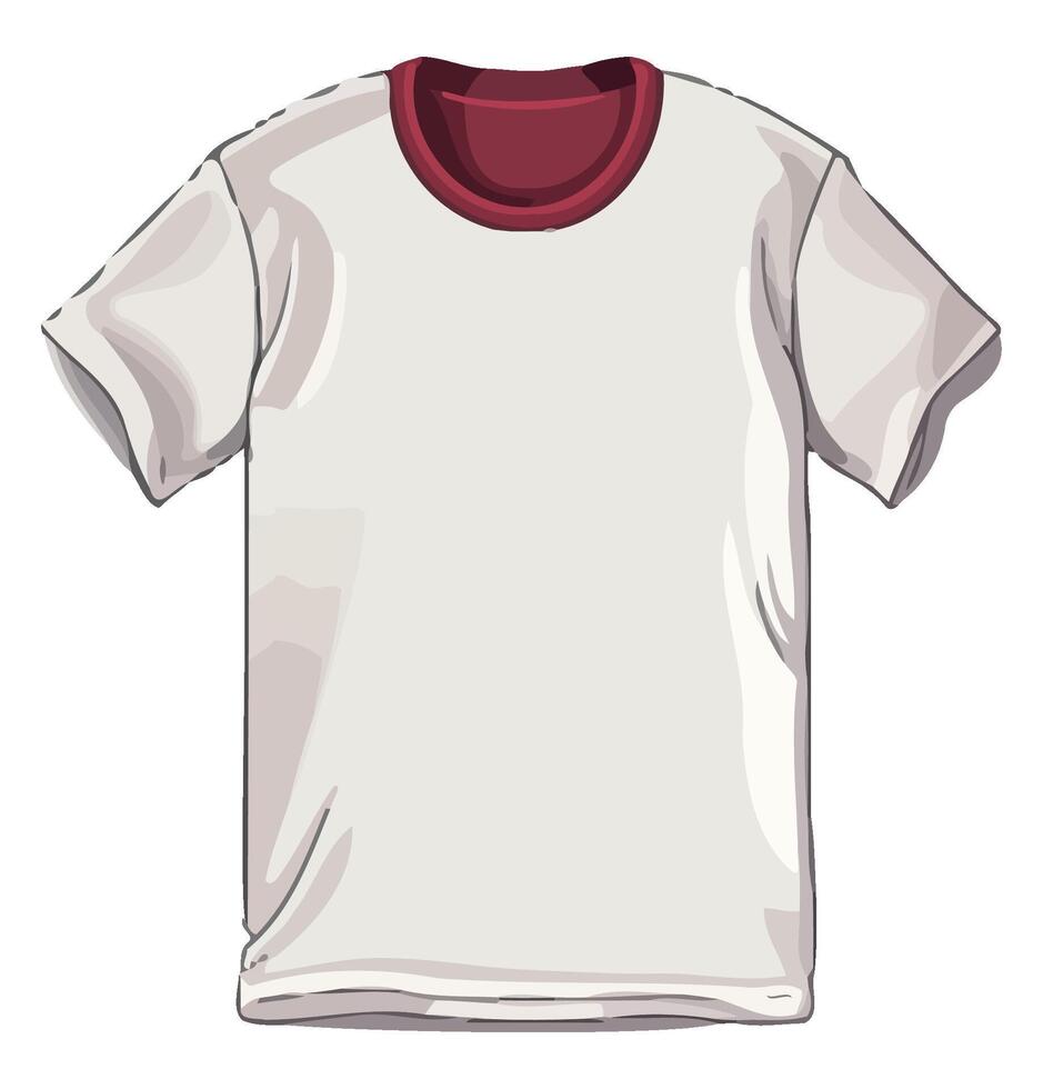 A white t - shirt with red trim vector