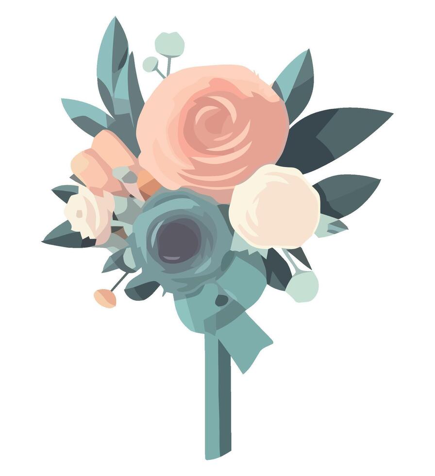 A bouquet of flowers on a white background vector