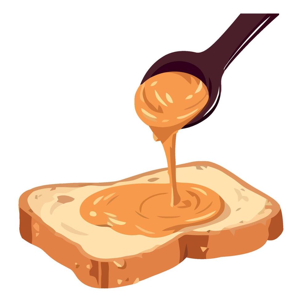 Peanut butter on toast illustration vector