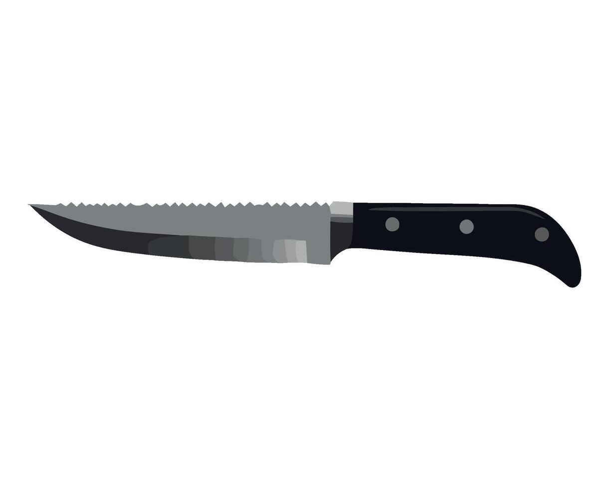 A knife is shown on a white background vector