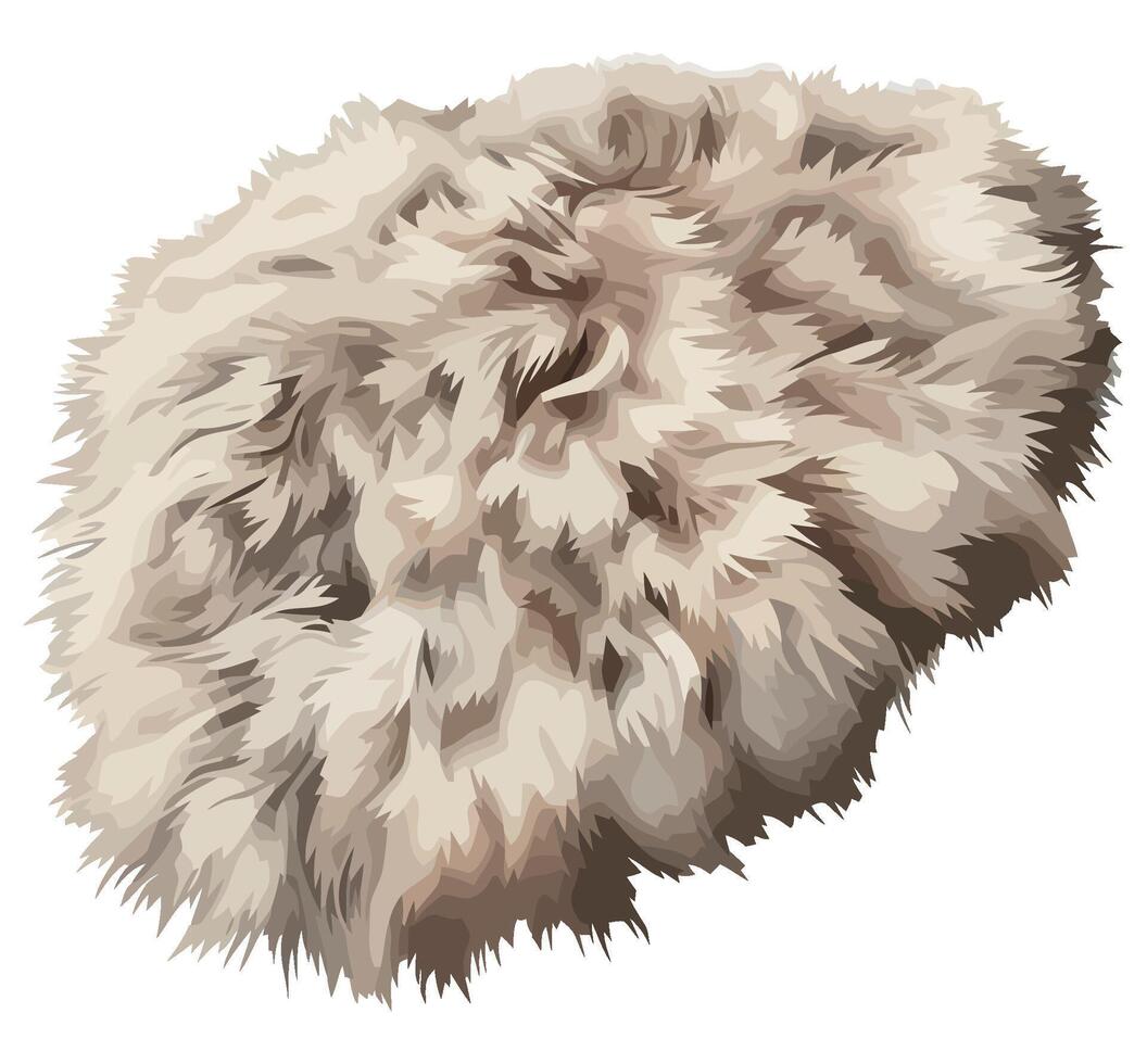 A fur hat on a white background vector