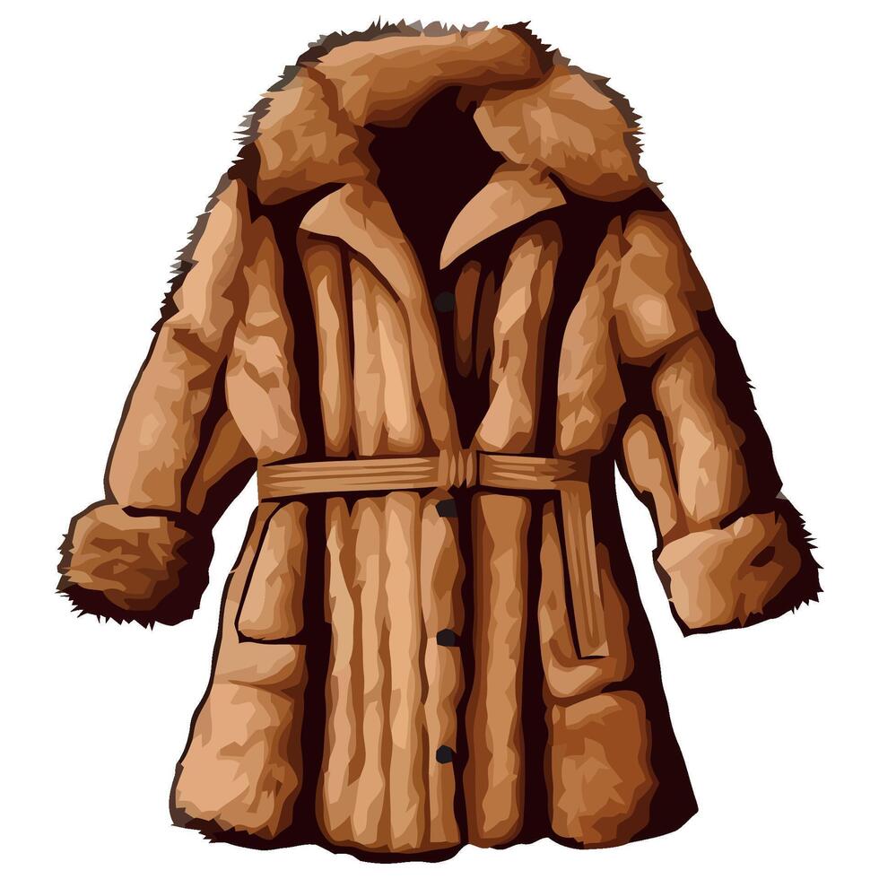 An illustration of a fur coat vector