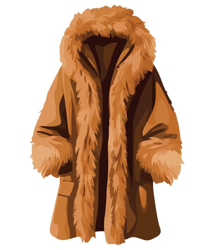 An illustration of a fur coat vector