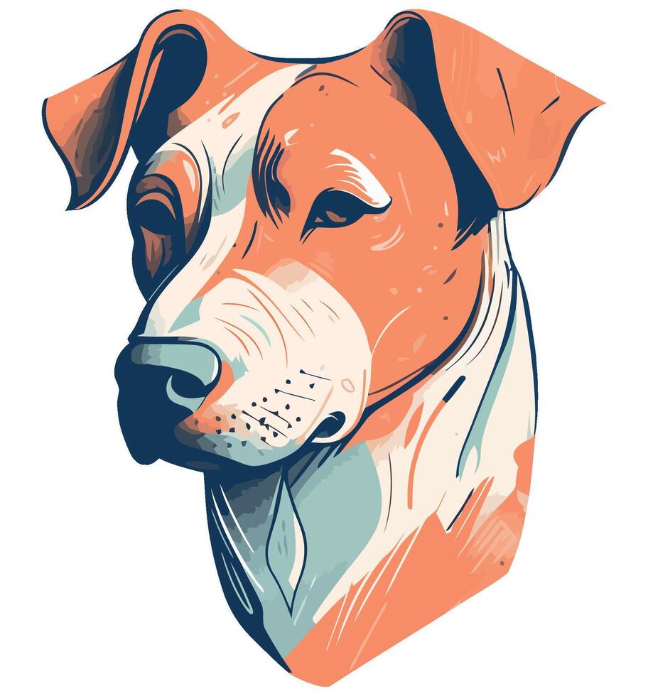 A dog's head is shown in this illustration vector