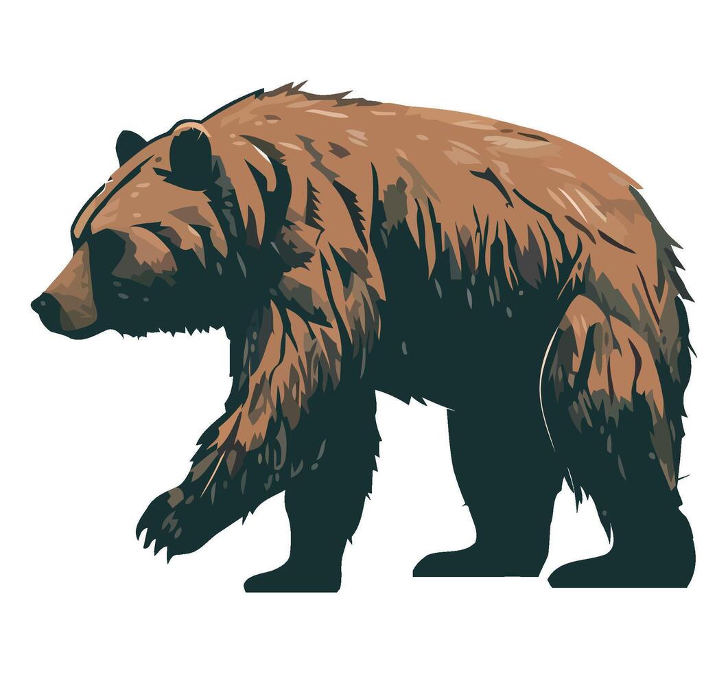 A brown bear is standing on its hind legs vector