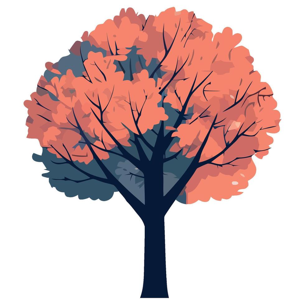 A tree with leaves in autumn vector