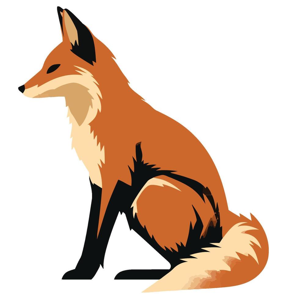 A fox sitting on its hind legs vector