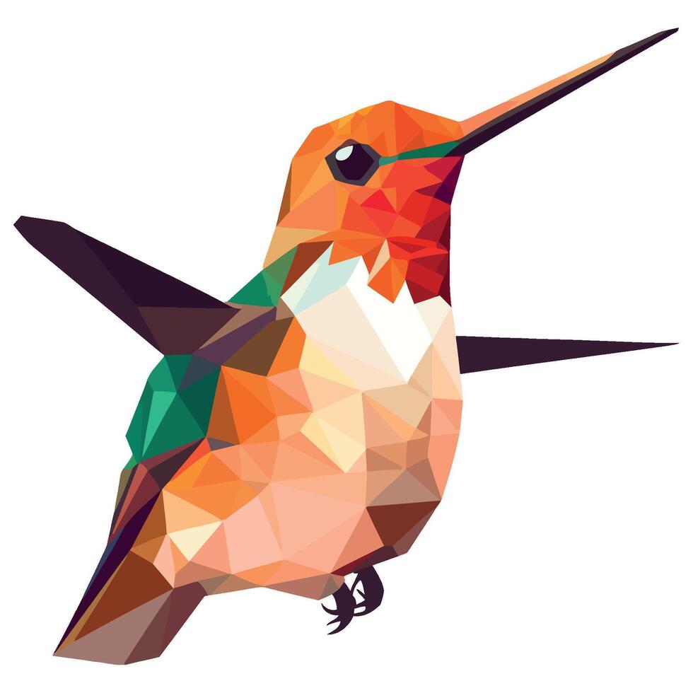 Hummingbird polygonal illustration vector