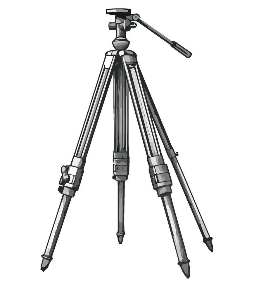 A drawing of a tripod on a white background vector