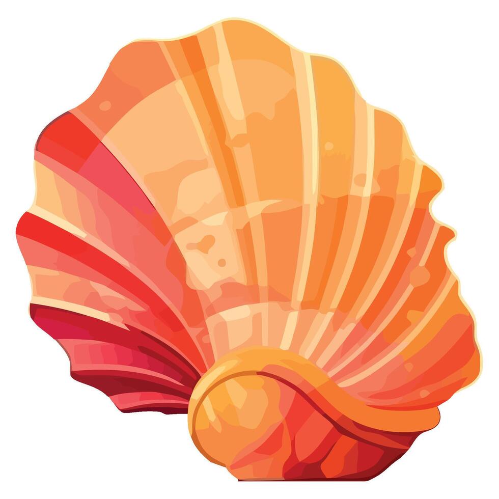 An orange shell with a red shell on it vector