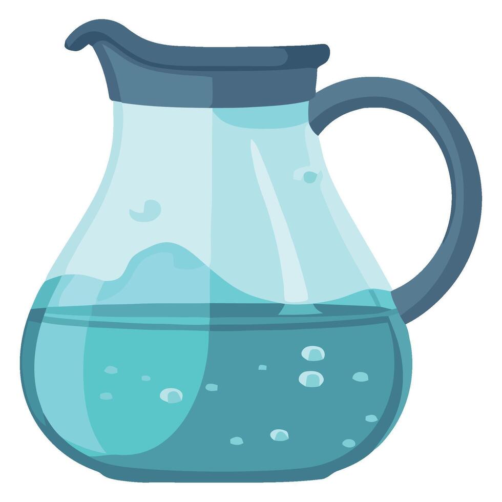 A pitcher with water and bubbles in it vector
