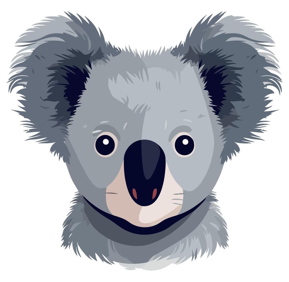 A cartoon koala bear head on a white background vector