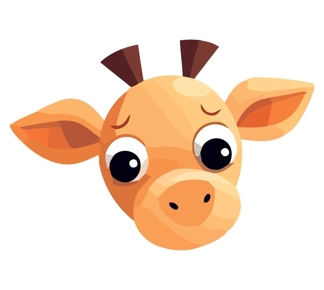 A cartoon giraffe head with big eyes vector