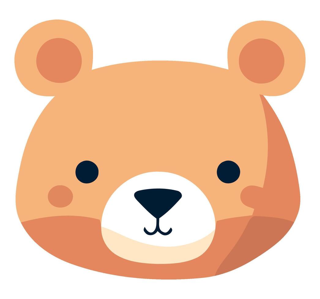 A cartoon bear face with a big nose vector