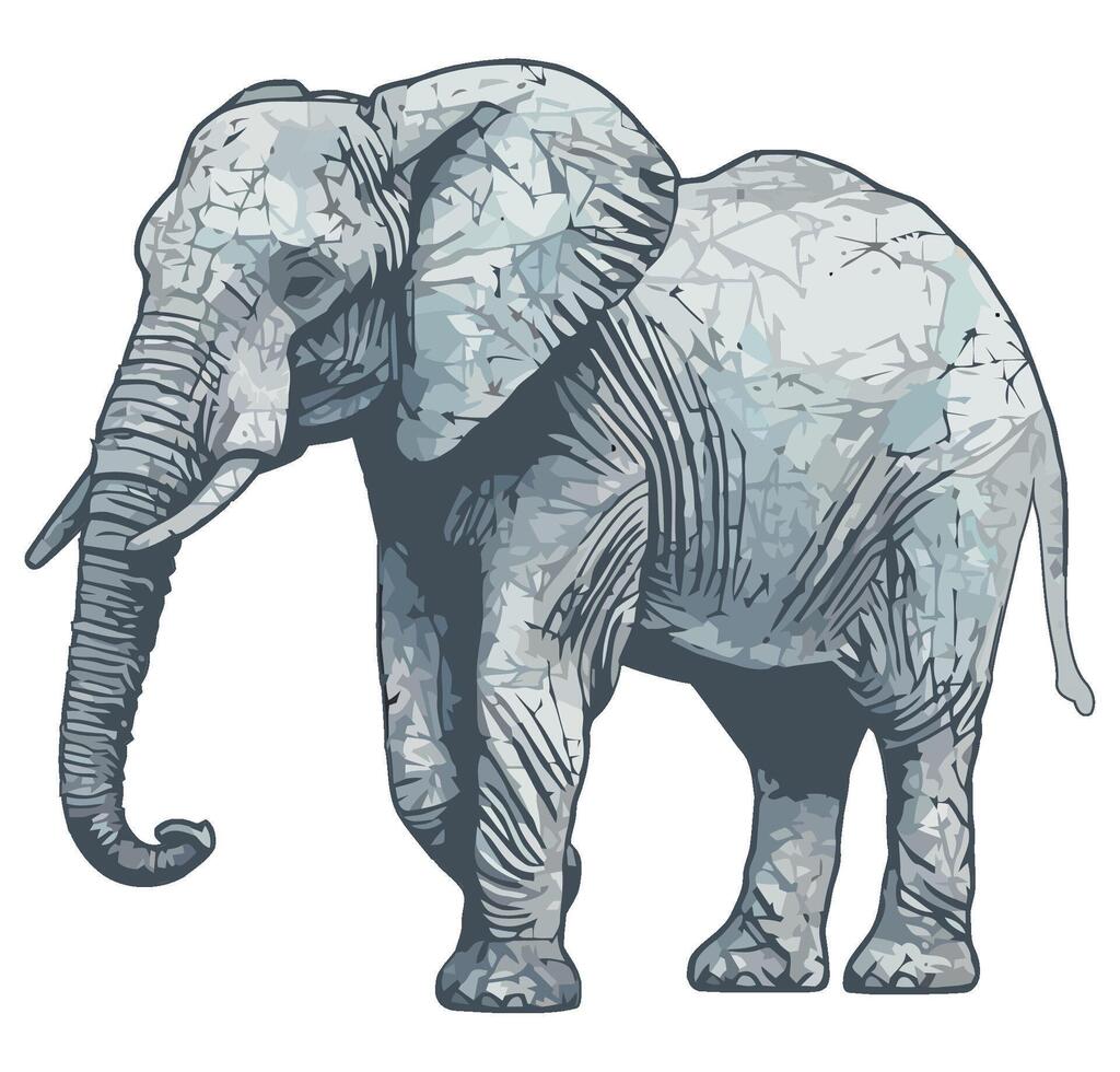 An elephant is standing in front of a white background vector