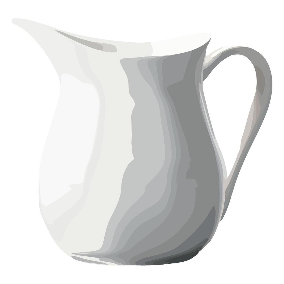 A white jug with a handle on a white background vector