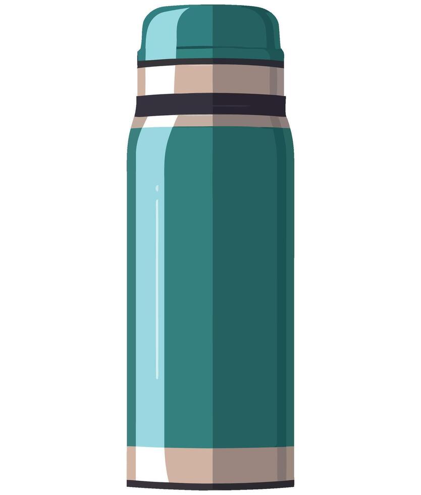 A green and brown water bottle on a white background vector