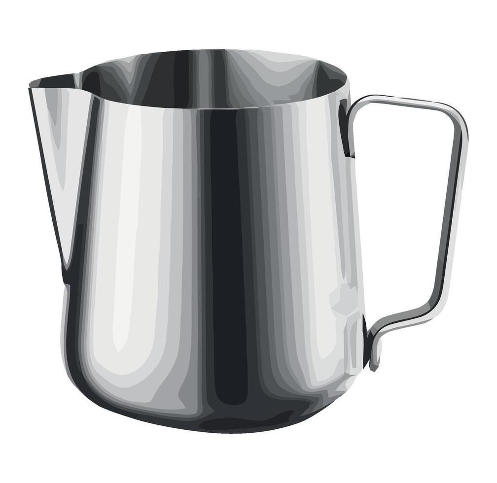 A stainless steel pitcher on a white background vector