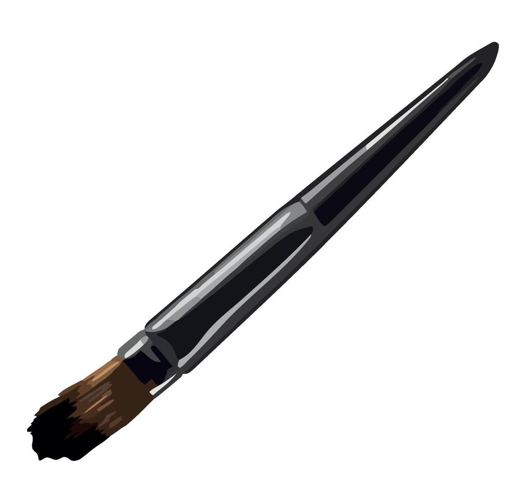 A black brush with a black handle on a white background vector