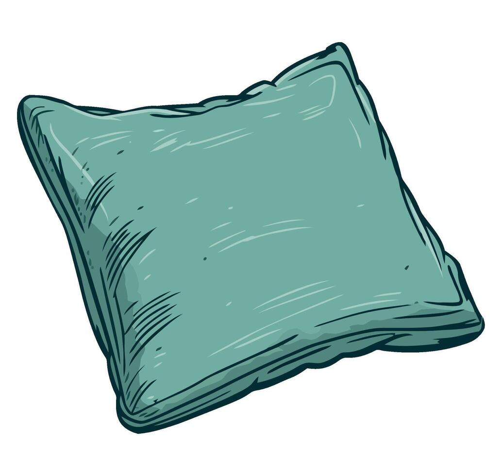 A green pillow on a white background vector