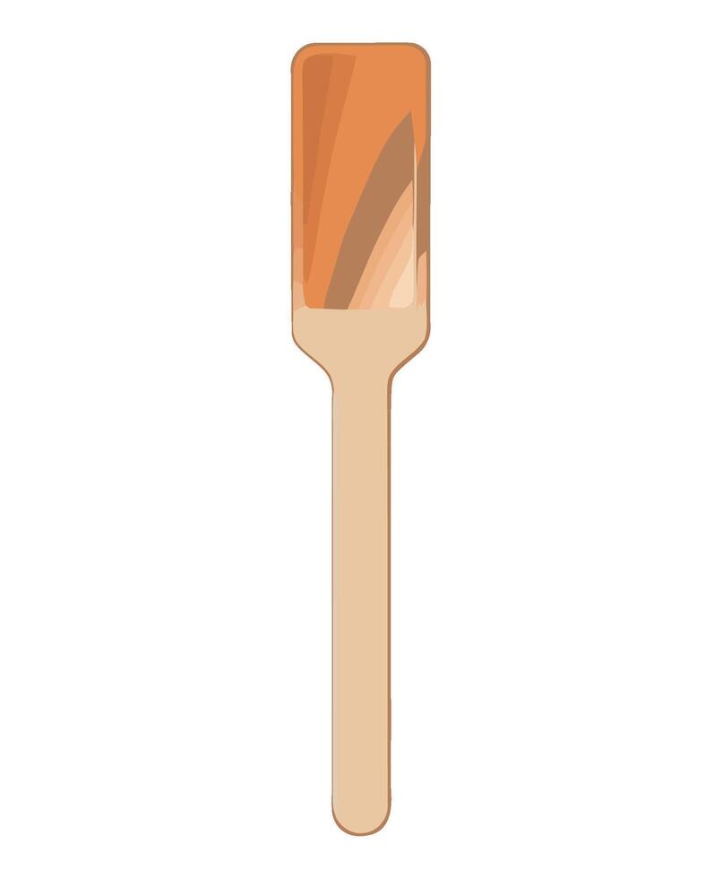 A wooden paintbrush with a brown handle vector