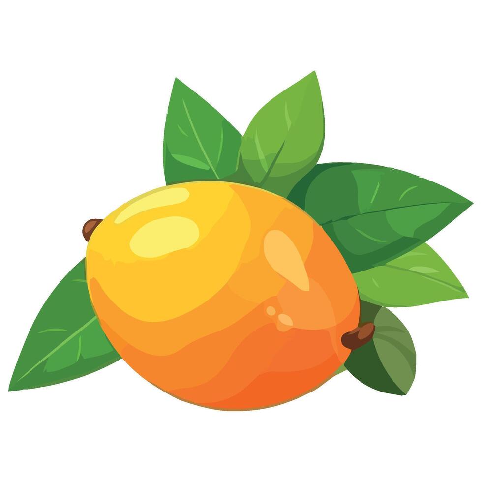 Lemon with leaves illustration vector