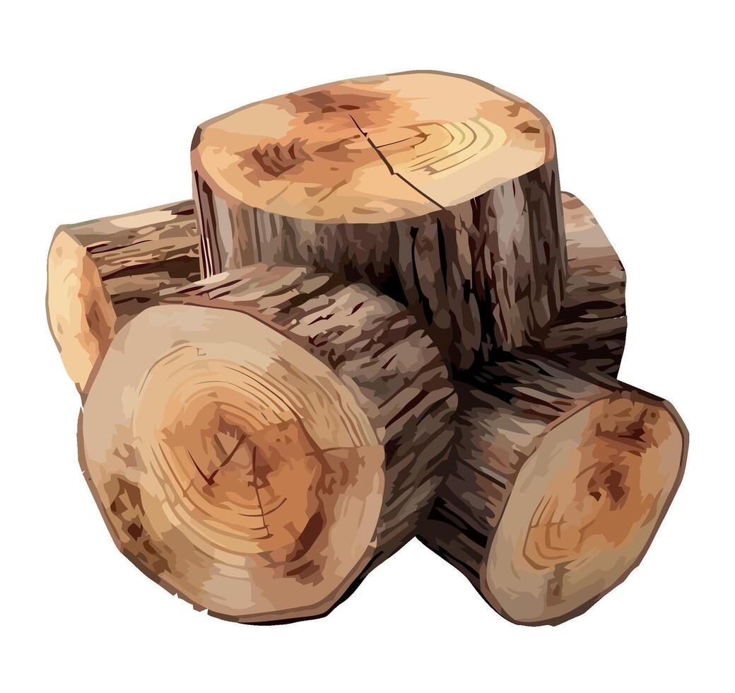 A pile of logs on a white background vector