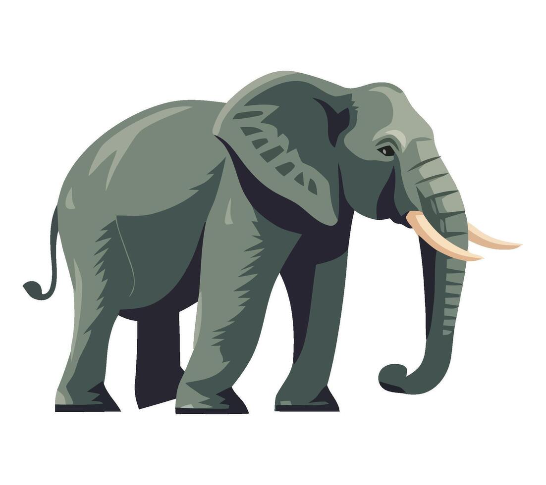 An elephant is standing in front of a white background vector
