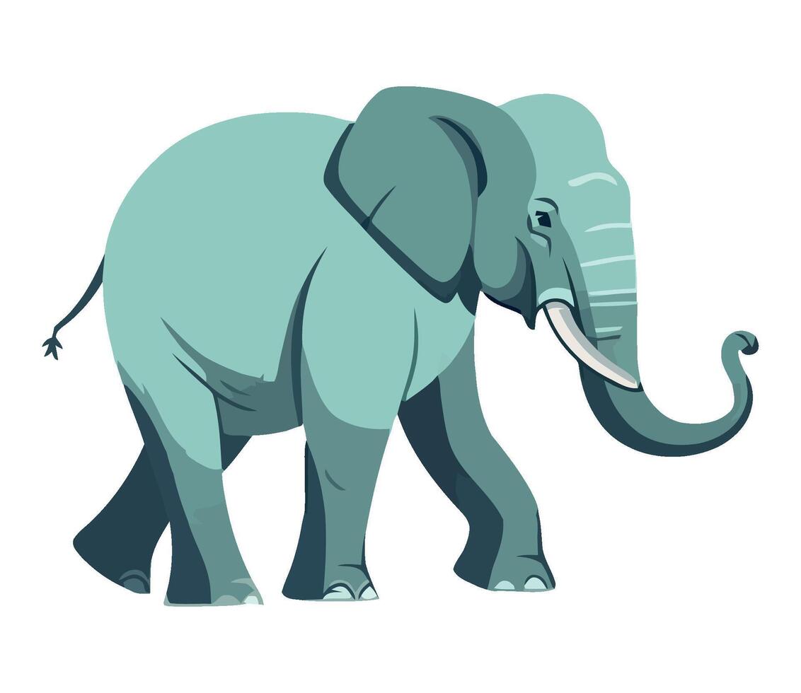 An elephant is standing in front of a white background vector
