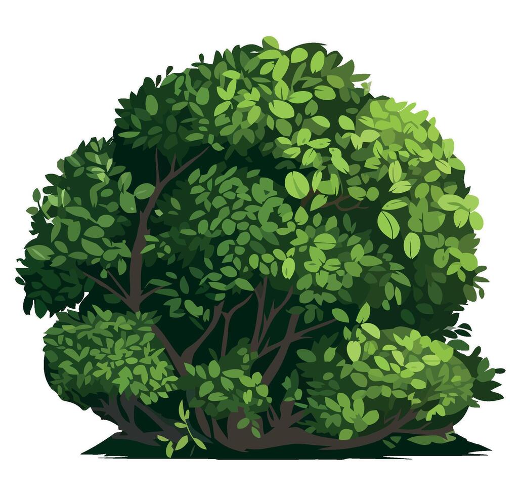 A cartoon illustration of a green tree vector