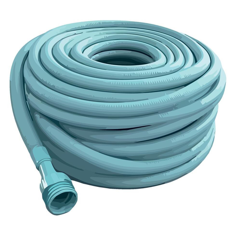 A blue hose with a hose end vector