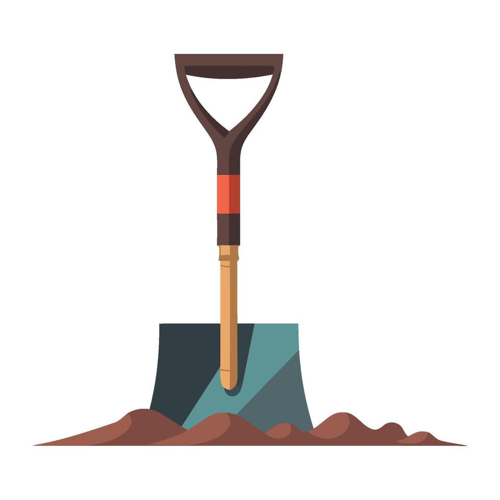 Shovel in the ground, illustration vector