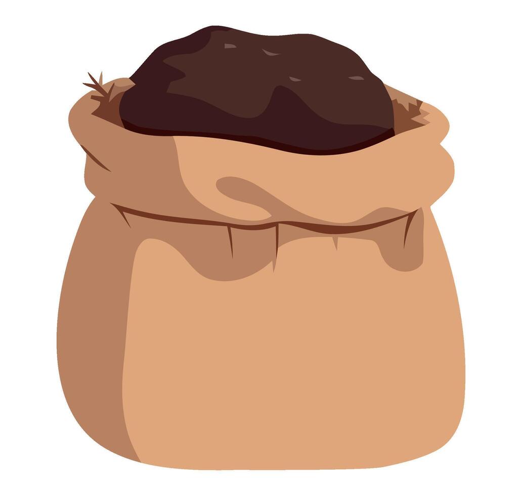A bag of dirt in a sack on a white background vector