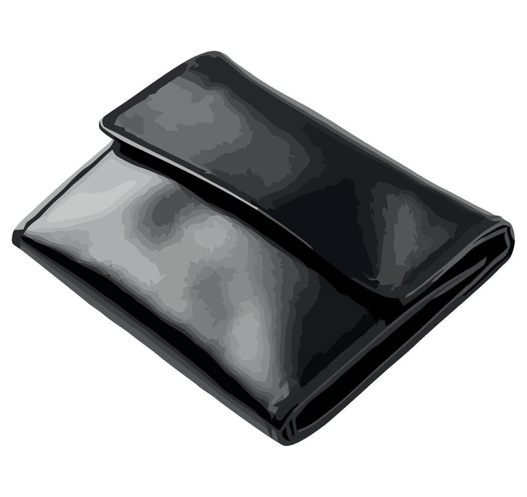 A black wallet on a white background vector