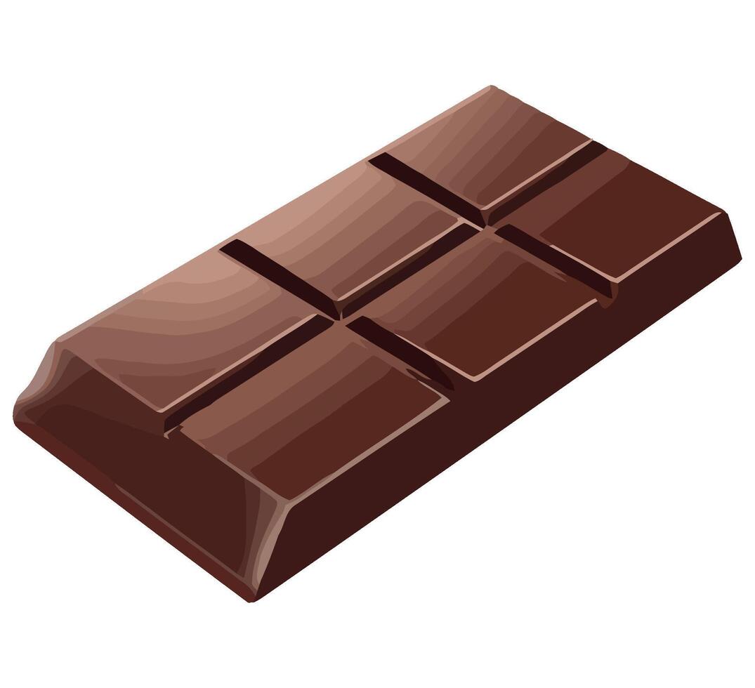 A chocolate bar is shown on a white background vector