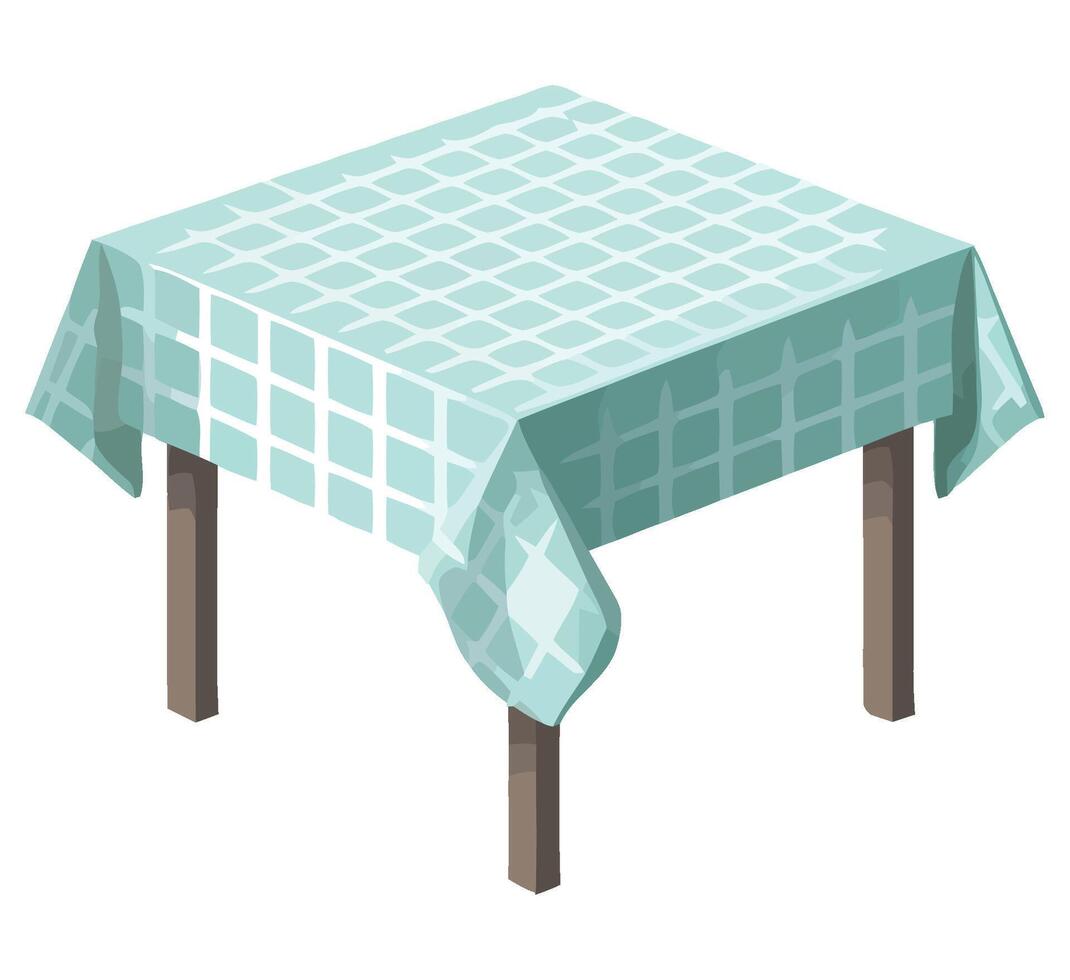 Tablecloth on a wooden table vector