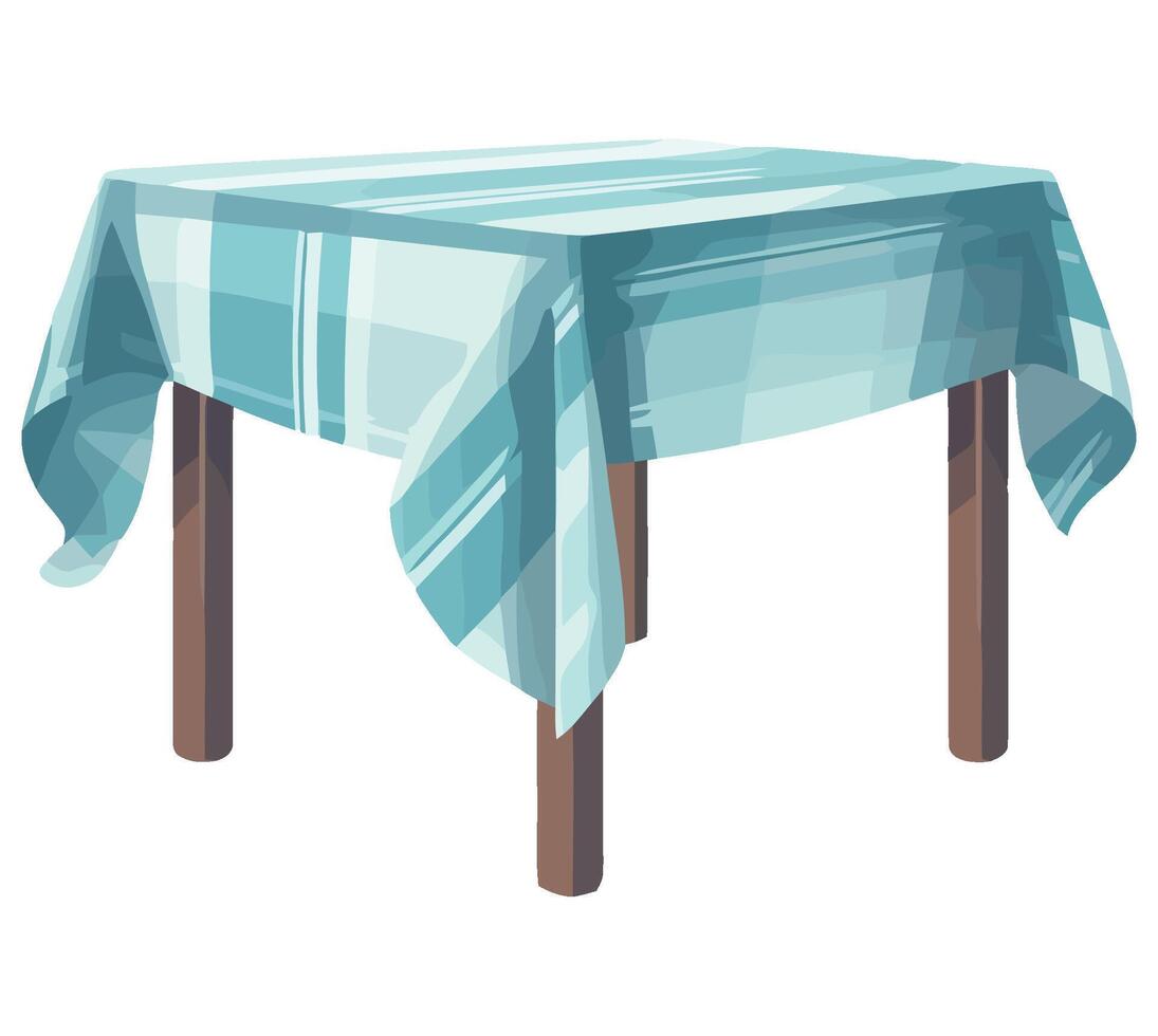 Tablecloth on a wooden table illustration vector